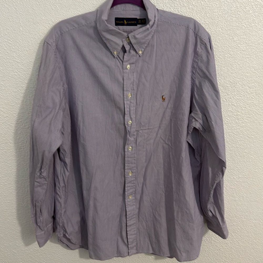 Ralph Lauren- pink and white stripes button down Size XL 17